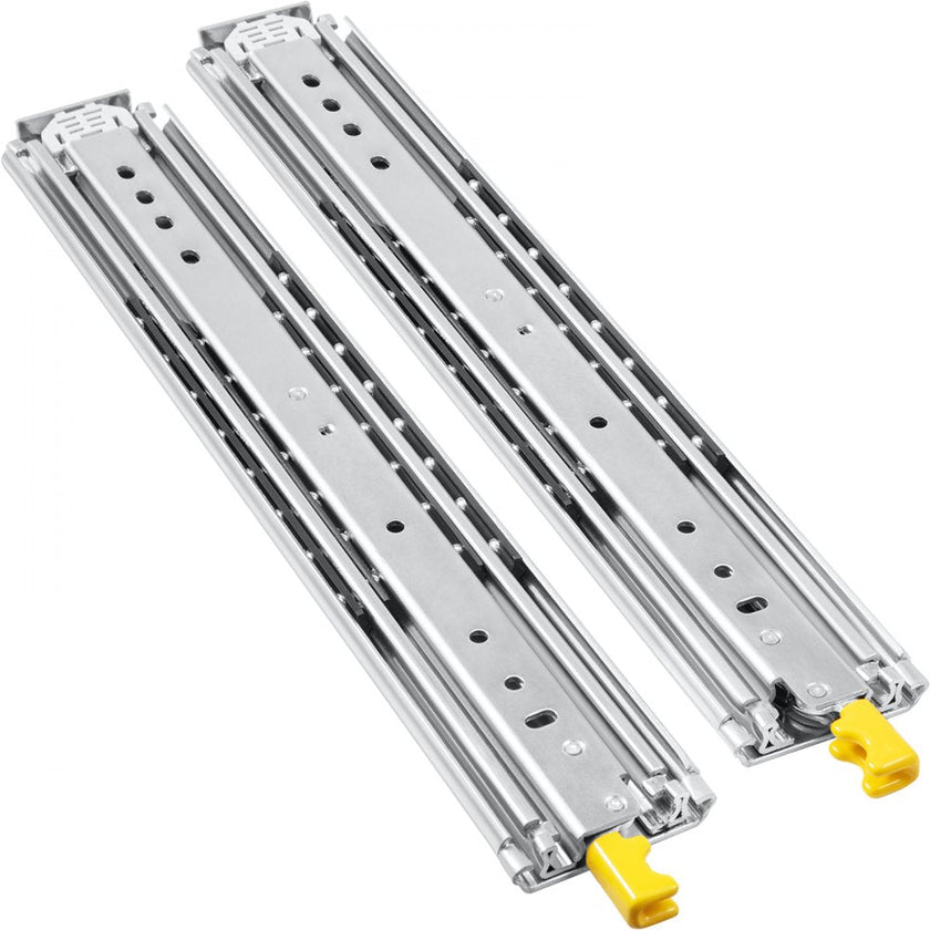 VEVOR Drawer Slides with Lock, 1 Pair 20 inch, Heavy-Duty Industrial Steel up to 500 lbs Capacity, 3-Fold Full Extension, Ball Bearing Lock-in & Lock-Out, Side Mount