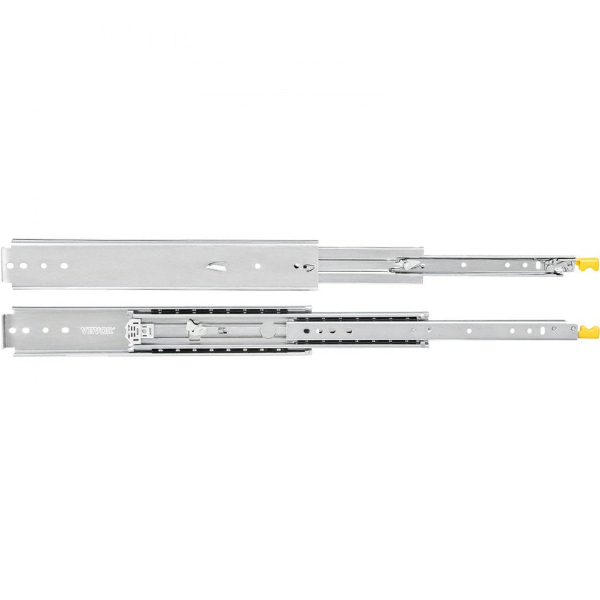 VEVOR Drawer Slides with Lock, 1 Pair 20 inch, Heavy-Duty Industrial Steel up to 500 lbs Capacity, 3-Fold Full Extension, Ball Bearing Lock-in & Lock-Out, Side Mount