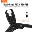 VEVOR PEX Crimping Tool, Dual Head Combo PEX Crimper Tool for 1/2