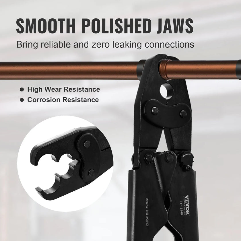 VEVOR PEX Crimping Tool, Dual Head Combo PEX Crimper Tool for 1/2