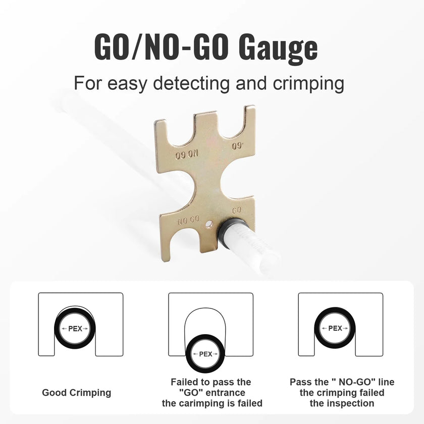 VEVOR PEX Crimping Tool, Dual Head Combo PEX Crimper Tool for 1/2
