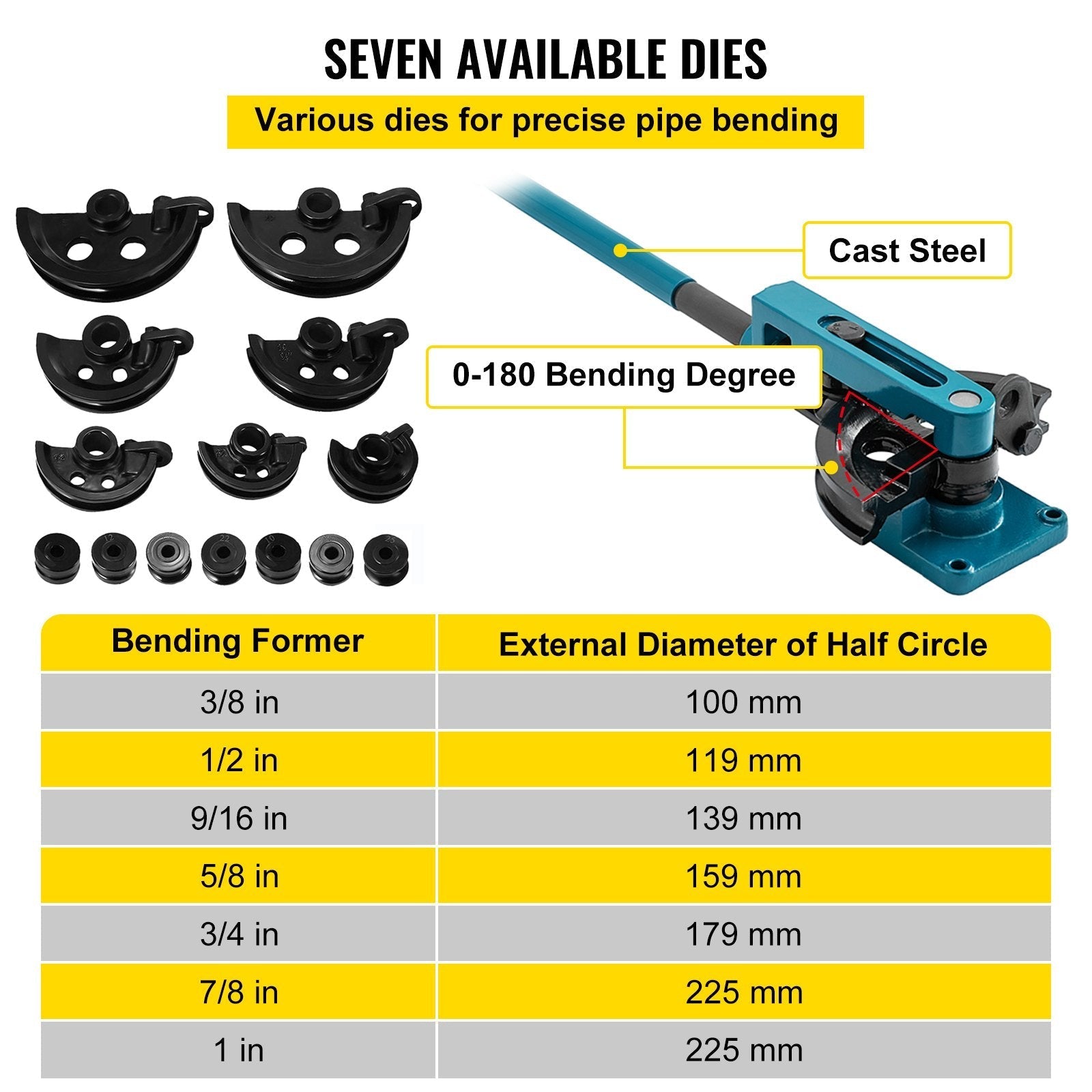 VEVOR Pipe Tube Bender 3/8
