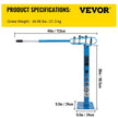 VEVOR YP 38 Pedestal Floor Compact Bender 7 Dies Versatile Compact Metal Tubing Bender 44' Mount Powdercoat Telescoping Handle Maximum 5/8