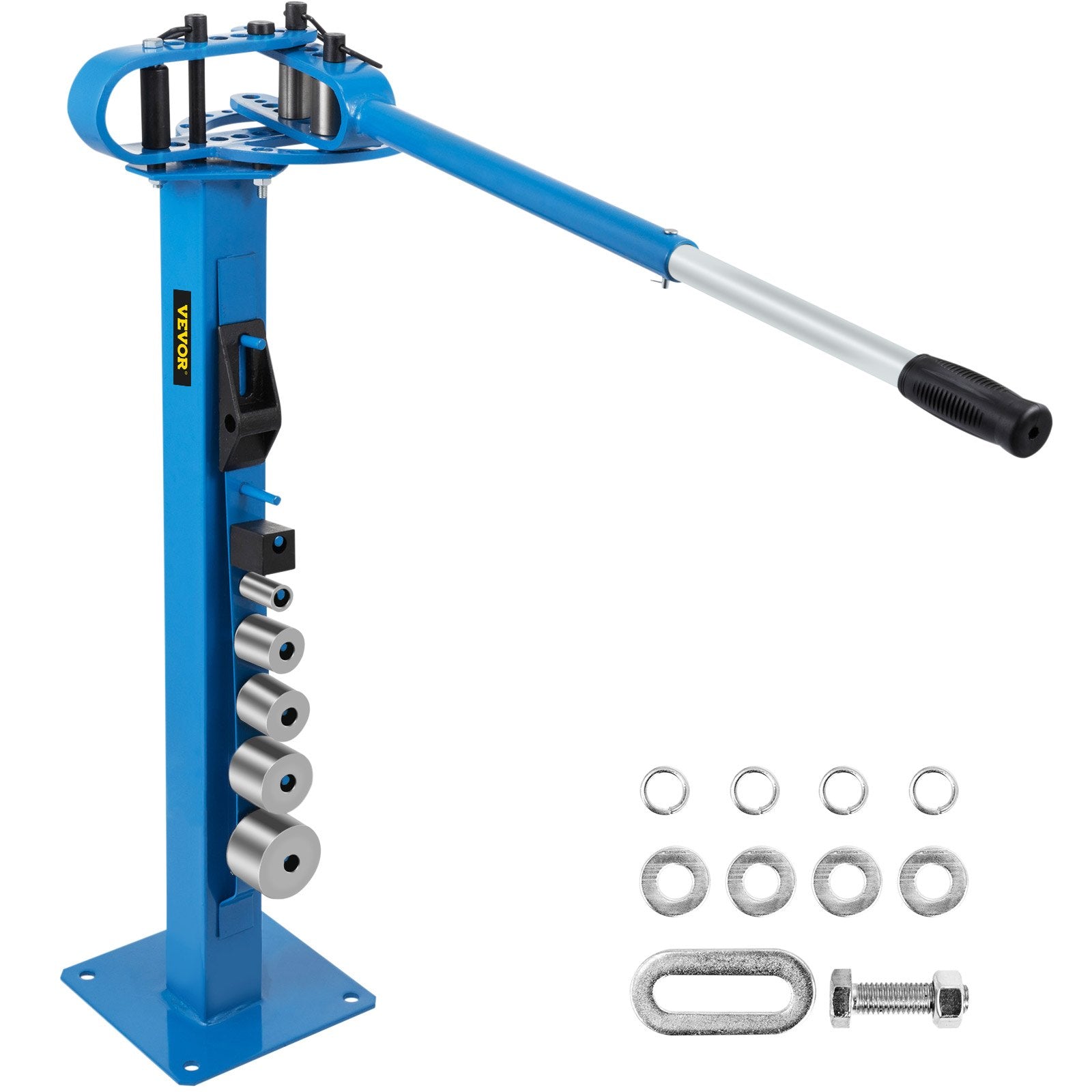 VEVOR YP 38 Pedestal Floor Compact Bender 7 Dies Versatile Compact Metal Tubing Bender 44' Mount Powdercoat Telescoping Handle Maximum 5/8