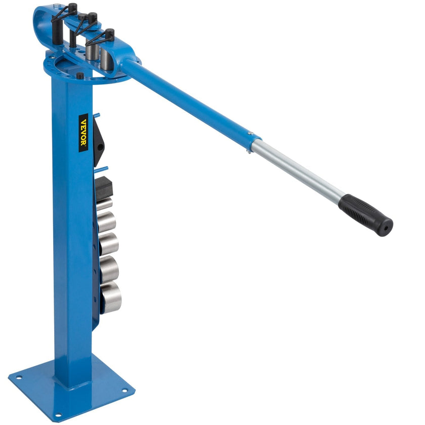 VEVOR YP 38 Pedestal Floor Compact Bender 7 Dies Versatile Compact Metal Tubing Bender 44' Mount Powdercoat Telescoping Handle Maximum 5/8