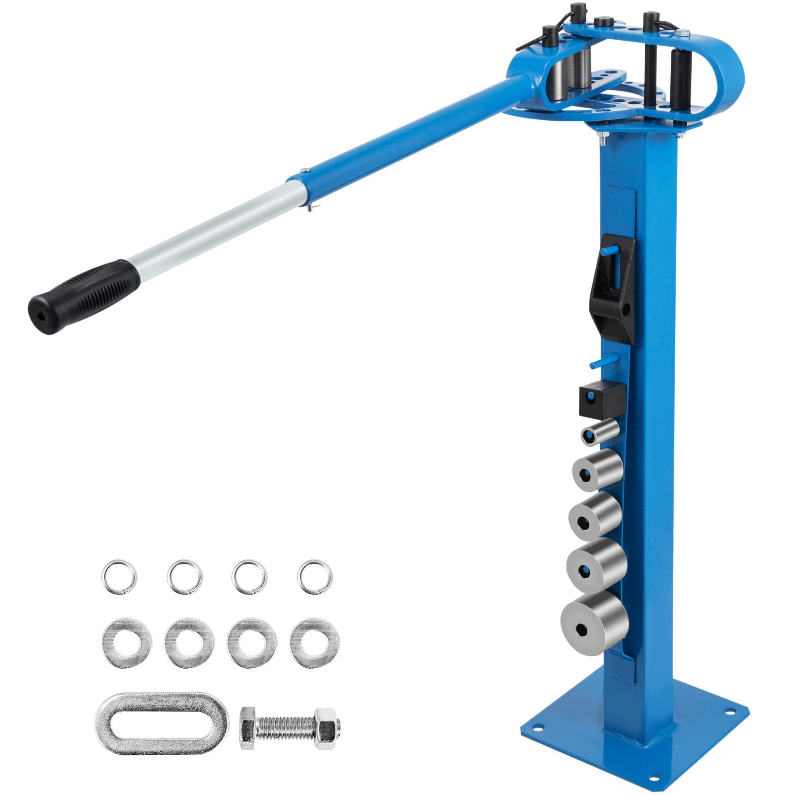 VEVOR YP 38 Pedestal Floor Compact Bender 7 Dies Versatile Compact Metal Tubing Bender 44' Mount Powdercoat Telescoping Handle Maximum 5/8