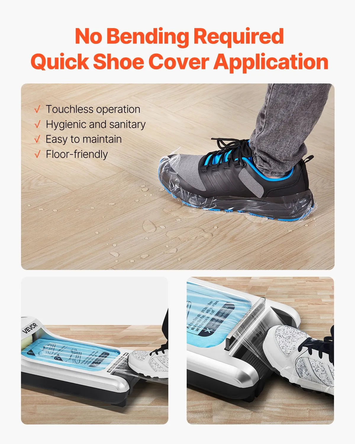 VEVOR Shoe Cover Machine Automatic Shoe Cover Dispenser Fits Up to US 11