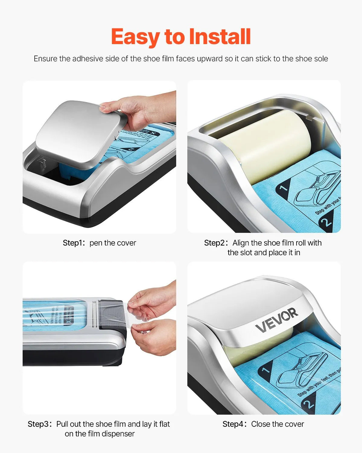VEVOR Shoe Cover Machine Automatic Shoe Cover Dispenser Fits Up to US 11