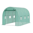 VEVOR Walk-in Tunnel Greenhouse 9.58x6.43x6.23ft Galvanized Frame PE Cover Green