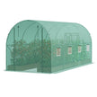 VEVOR Walk-in Tunnel Greenhouse 14.6x6.36x6.3ft Galvanized Frame PE Cover Green