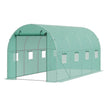 VEVOR Walk-in Tunnel Greenhouse 14.6x6.36x6.3ft Galvanized Frame PE Cover Green