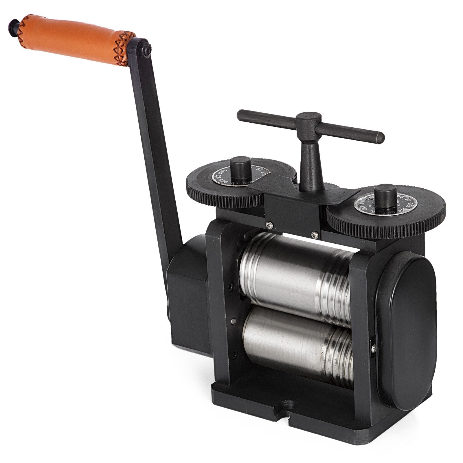 VEVOR Jewelry Combination Rolling Mill 110mm Width Flat Rolling Mill 55 mm Diameter Rollers Rolling Mill Press Gear Ratio 4:1 Jewelry Press Tabletting Tool for Jewelry Repair Design