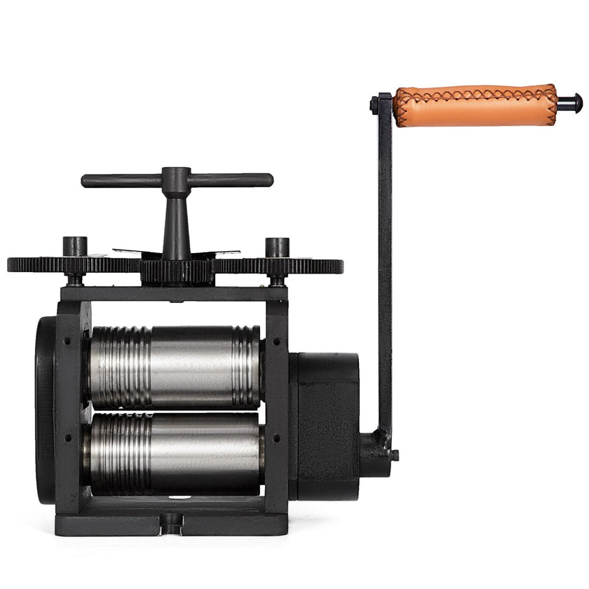 VEVOR Jewelry Combination Rolling Mill 110mm Width Flat Rolling Mill 55 mm Diameter Rollers Rolling Mill Press Gear Ratio 4:1 Jewelry Press Tabletting Tool for Jewelry Repair Design