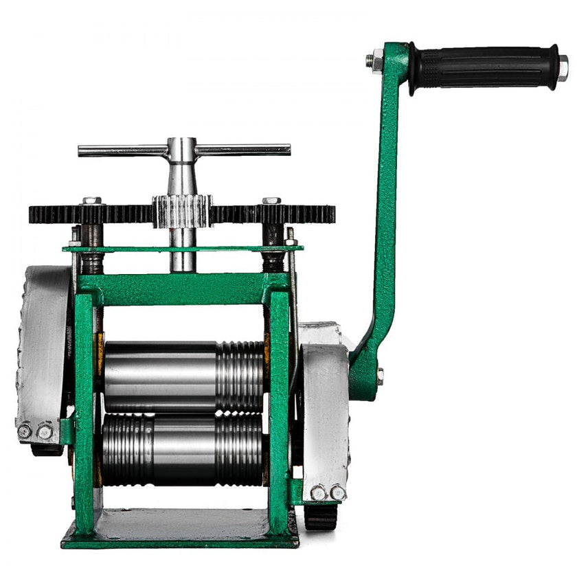 VEVOR Jewelry Combination Rolling Mill 120mm Width Flat Rolling Mill 55 mm Diameter Rollers Rolling Mill Press Gear Ratio 4:1 Jewelry Press Tabletting Tool for Jewelry Repair Design