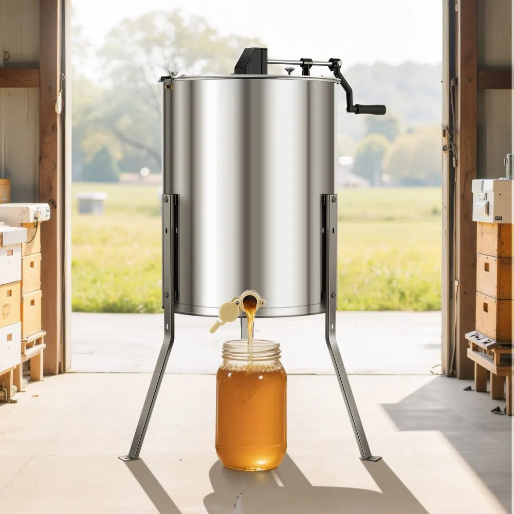 VEVOR Manual Honey Extractor 4/6 Frame Honey Spinner Beekeeping Stainless Steel