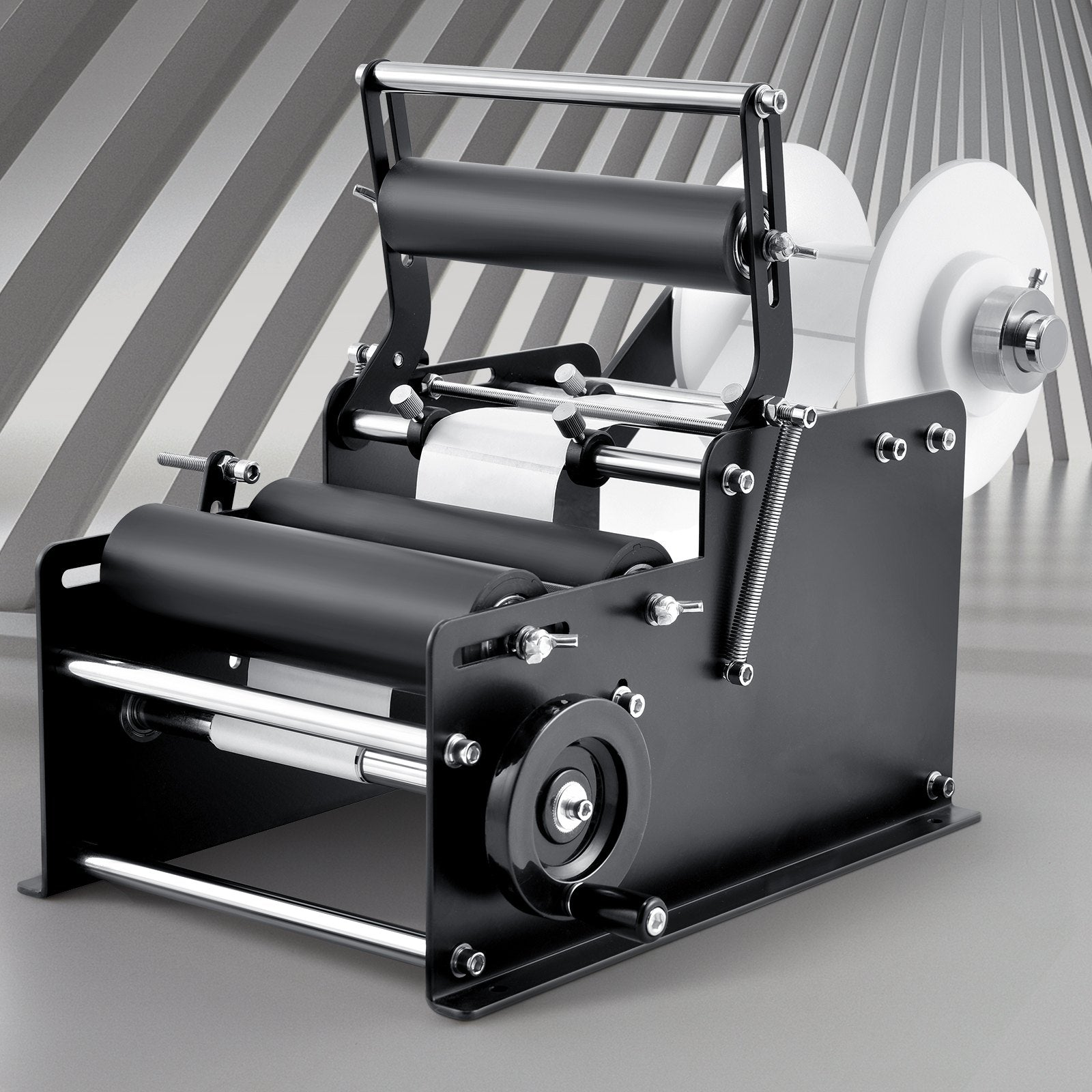VEVOR Manual Round Labeling Machine, 15-20pcs/min, Bottle Label Applicator for Round Bottles, Adjustable Manual Round Bottle Labeler Suitable for Bottle Diameter 0.78-4.72 inches (with Pressing Bar)