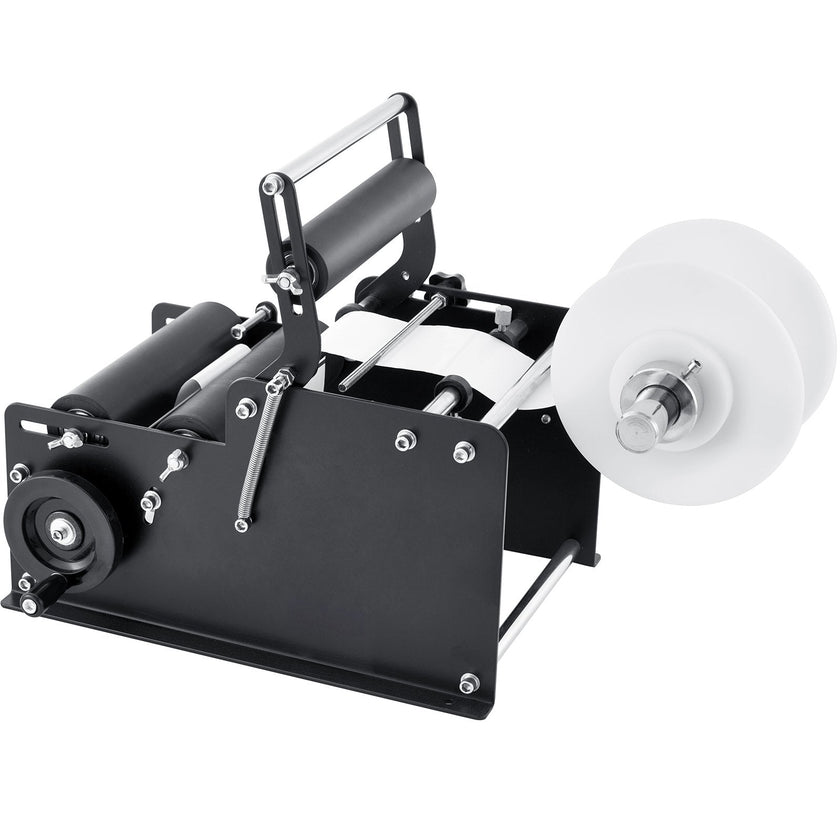 VEVOR Manual Round Labeling Machine, 15-20pcs/min, Bottle Label Applicator for Round Bottles, Adjustable Manual Round Bottle Labeler Suitable for Bottle Diameter 0.78-4.72 inches (with Pressing Bar)
