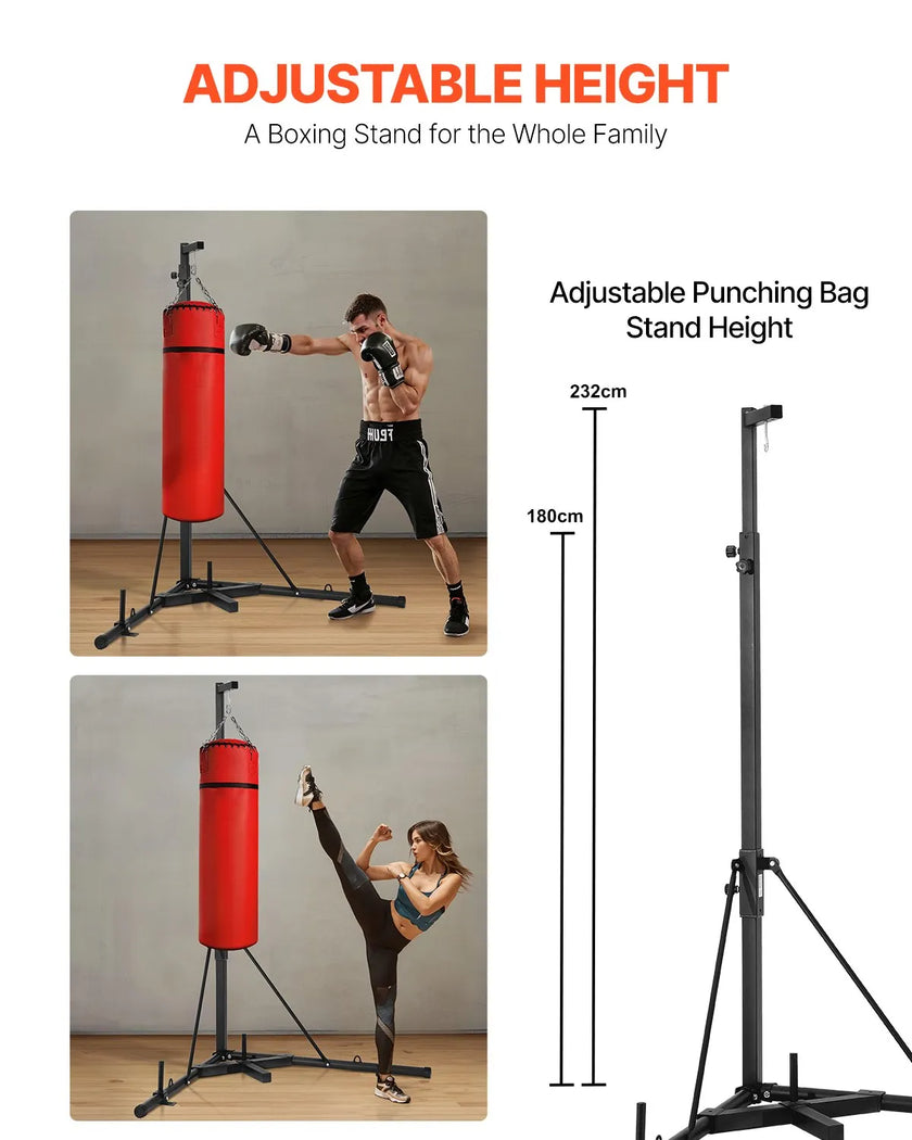 VEVOR Heavy Duty Punching Bag Frame Boxing Fitness Stand Steel Adjustable Height