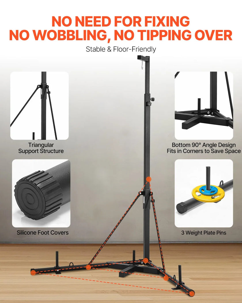 VEVOR Heavy Duty Punching Bag Frame Boxing Fitness Stand Steel Adjustable Height
