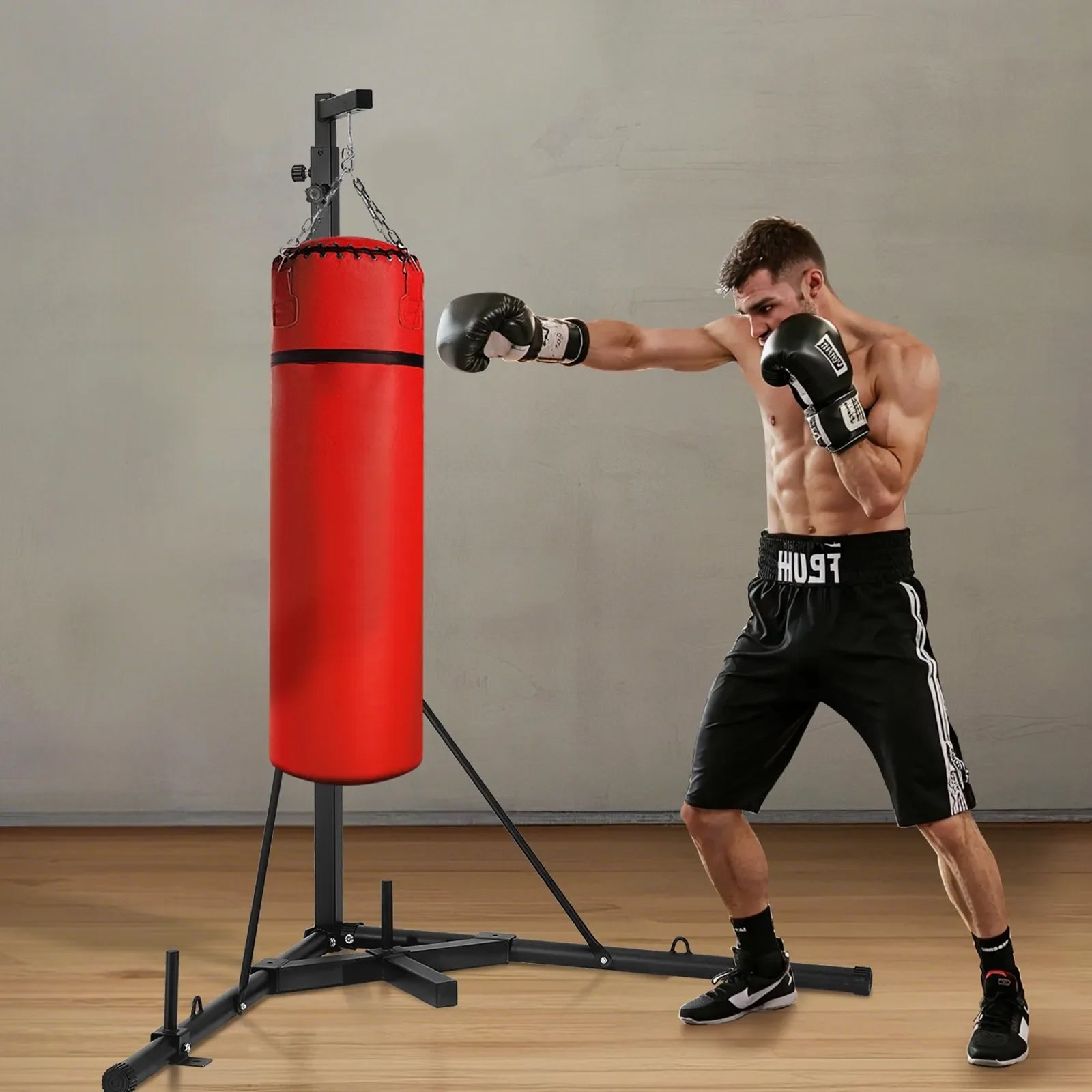 VEVOR Heavy Duty Punching Bag Frame Boxing Fitness Stand Steel Adjustable Height