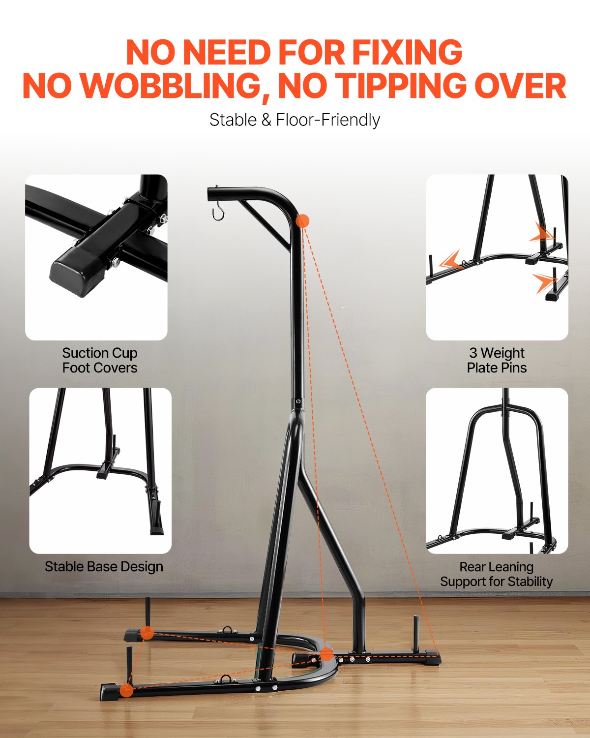 VEVOR Heavy Duty Punching Bag Frame Boxing Punching Stand Steel for Gym Fitness