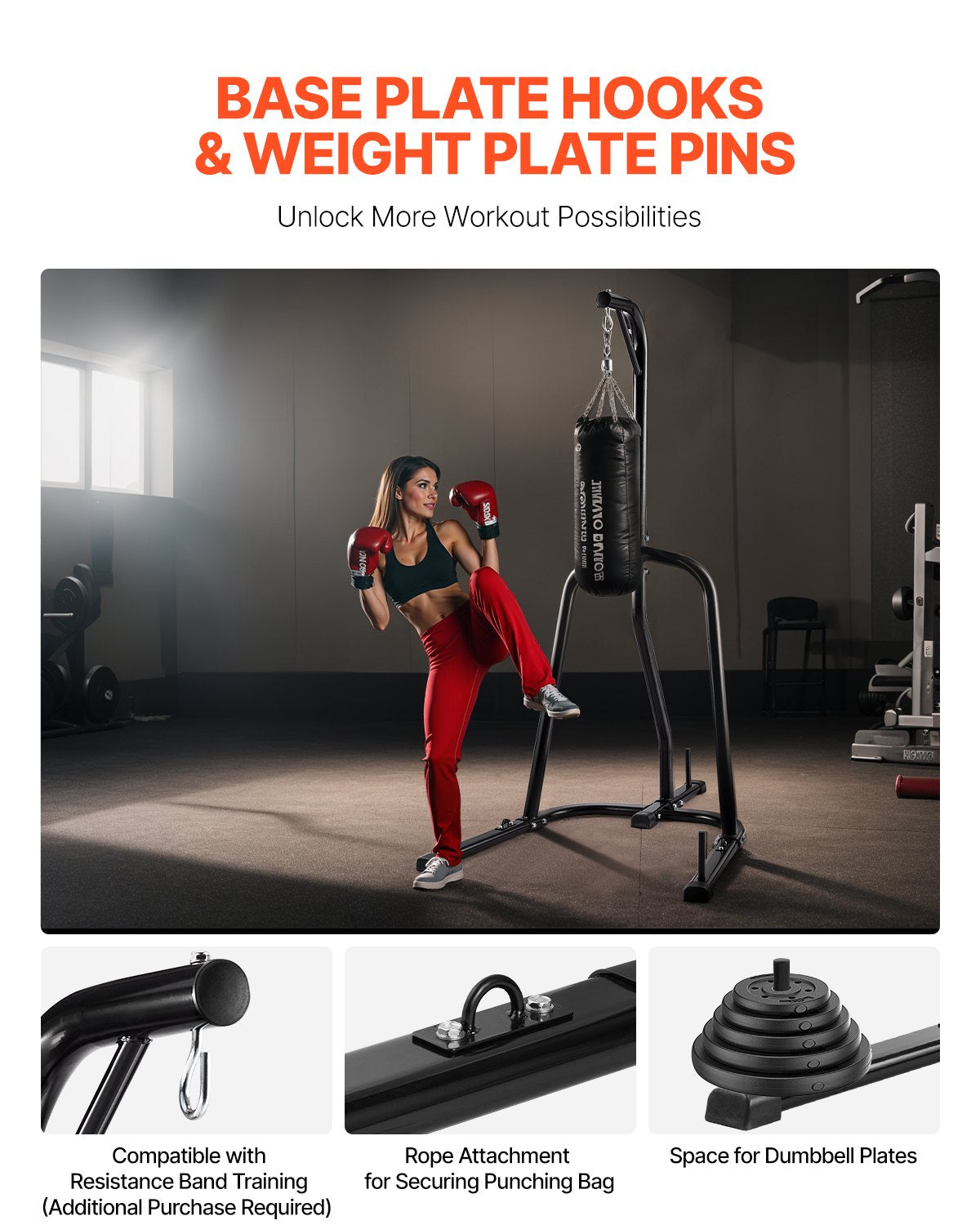 VEVOR Heavy Duty Punching Bag Frame Boxing Punching Stand Steel for Gym Fitness