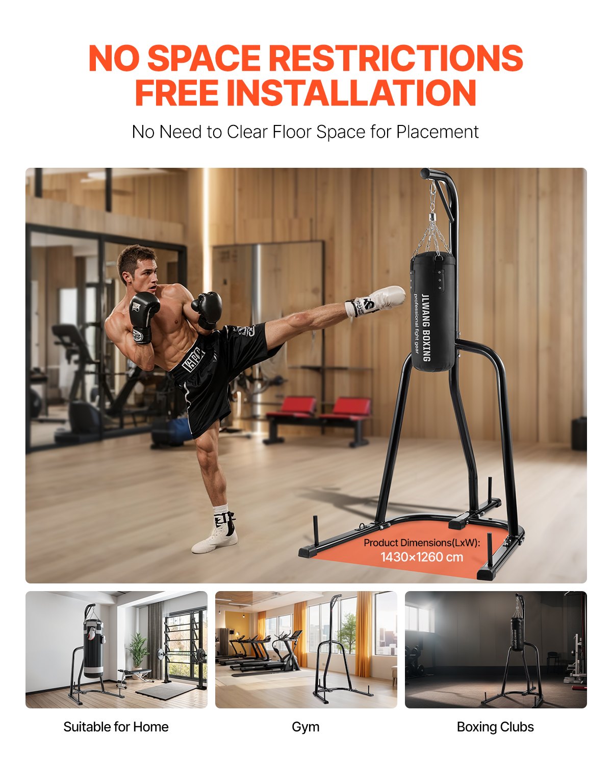 VEVOR Heavy Duty Punching Bag Frame Boxing Punching Stand Steel for Gym Fitness