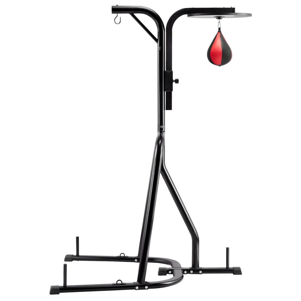 VEVOR 2 in 1 Punching Bag Stand, Steel Heavy Duty Workout Equipment, Adjustable Height Boxing Punching Bag and Speed Bag Stand, Freestanding Sandbag Rack