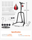 VEVOR 2 in 1 Punching Bag Stand, Steel Heavy Duty Workout Equipment, Adjustable Height Boxing Punching Bag and Speed Bag Stand, Freestanding Sandbag Rack