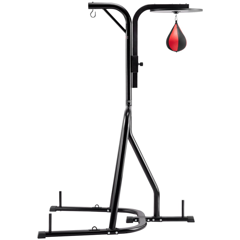 VEVOR 2 in 1 Punching Bag Stand, Steel Heavy Duty Workout Equipment, Adjustable Height Boxing Punching Bag and Speed Bag Stand, Freestanding Sandbag Rack