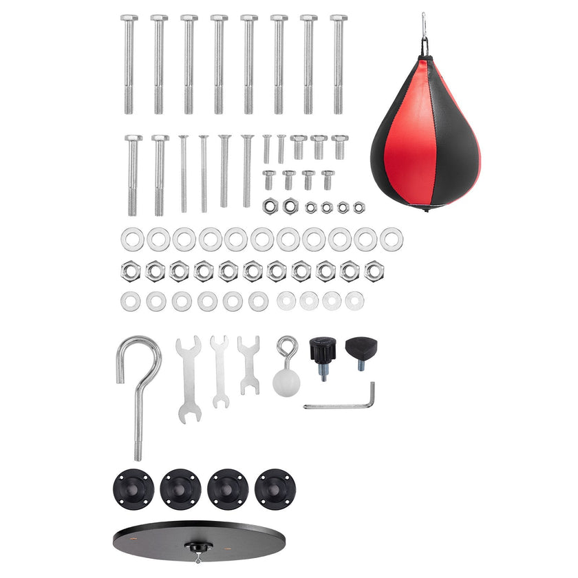 VEVOR 2 in 1 Punching Bag Stand, Steel Heavy Duty Workout Equipment, Adjustable Height Boxing Punching Bag and Speed Bag Stand, Freestanding Sandbag Rack