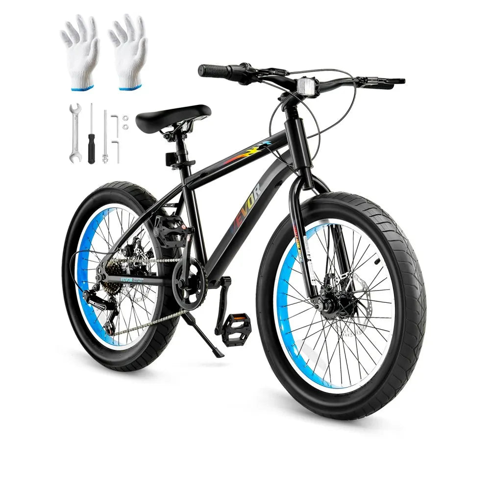 VEVOR 20” Kids Mountain Bike – 7-Speed Fat Tire MTB with Dual Disc Brakes