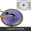 VEVOR Tongue Drum 14 Notes Dish Shape Drum 14.9 Inches Manual Percussion Pure Copper Tongues 14 Notes Steel Tongue Handpan Drum with Rope Decoration and Mallets Bag Music Book Finger Picks Purple