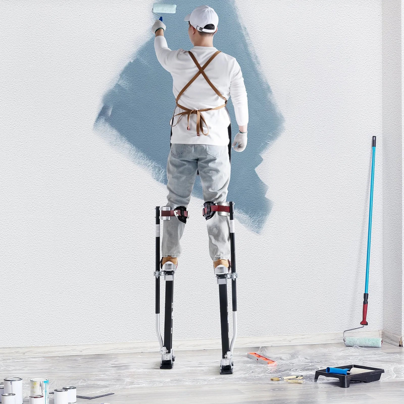 VEVOR Drywall Stilts Aluminum Tool Stilts 24''-40'' Adjustable Painting Black