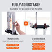 VEVOR Drywall Stilts, 18''-30'' Adjustable Aluminum Tool Stilts with Protective Knee Pads, Durable and Non-slip Work Stilts for Sheetrock Painting, Walking, Taping, Silver