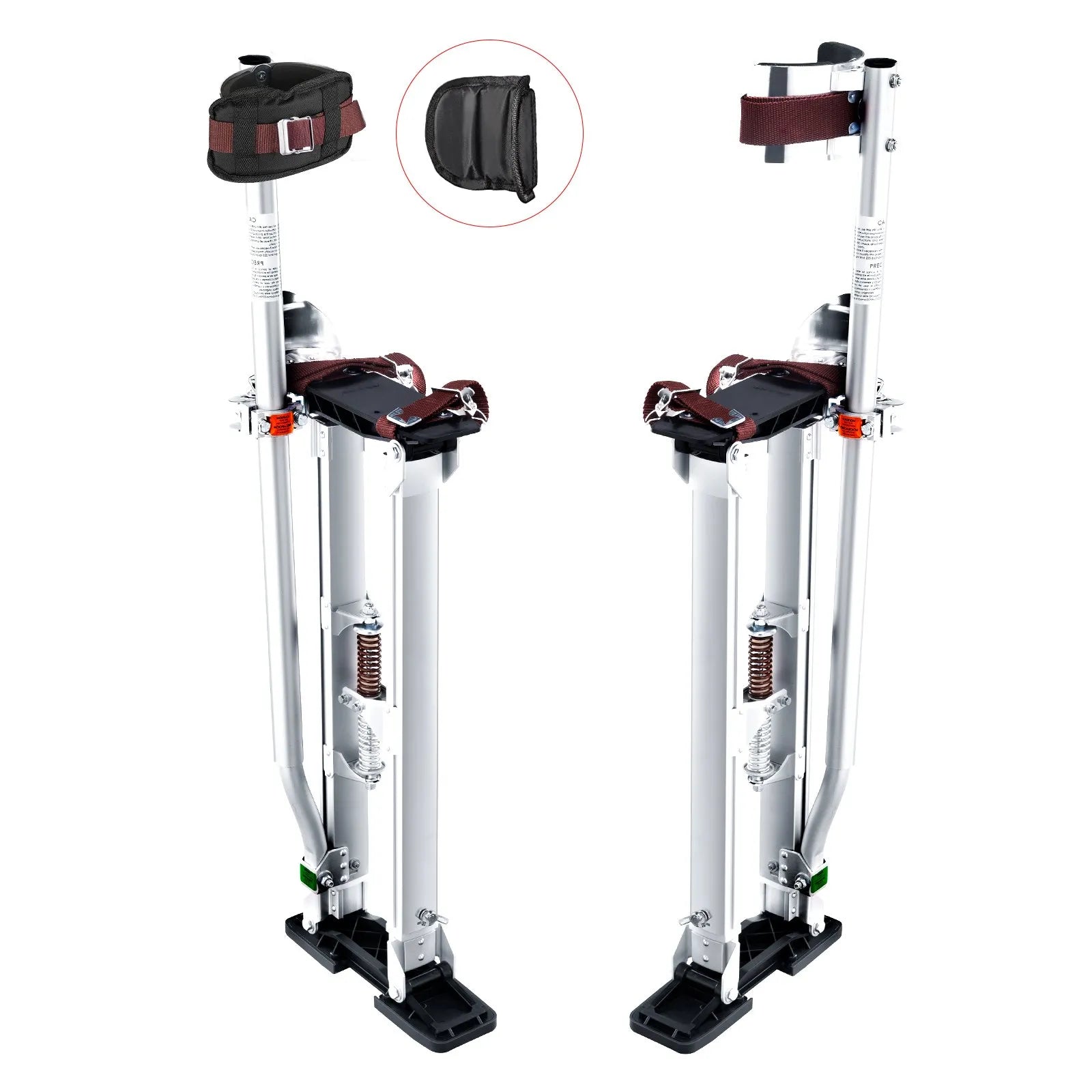 VEVOR Drywall Stilts, 24''-40'' Adjustable Aluminum Tool Stilts with Protective Knee Pads, Durable and Non-slip Work Stilts for Sheetrock Painting, Walking, Taping, Silver