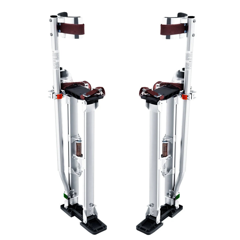 VEVOR Drywall Stilts, 24''-40'' Adjustable Aluminum Tool Stilts with Protective Knee Pads, Durable and Non-slip Work Stilts for Sheetrock Painting, Walking, Taping, Silver
