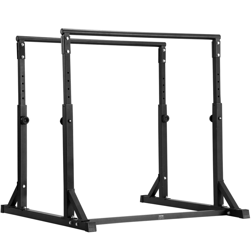 VEVOR Dip Bar, 800 lbs Capacity, Heave Duty Dip Stand Station with Adjustable Height, Fitness Workout Dip Bar Station Stabilizer Parallette Push Up Stand, Parallel Bars for Strength Training Home Gym