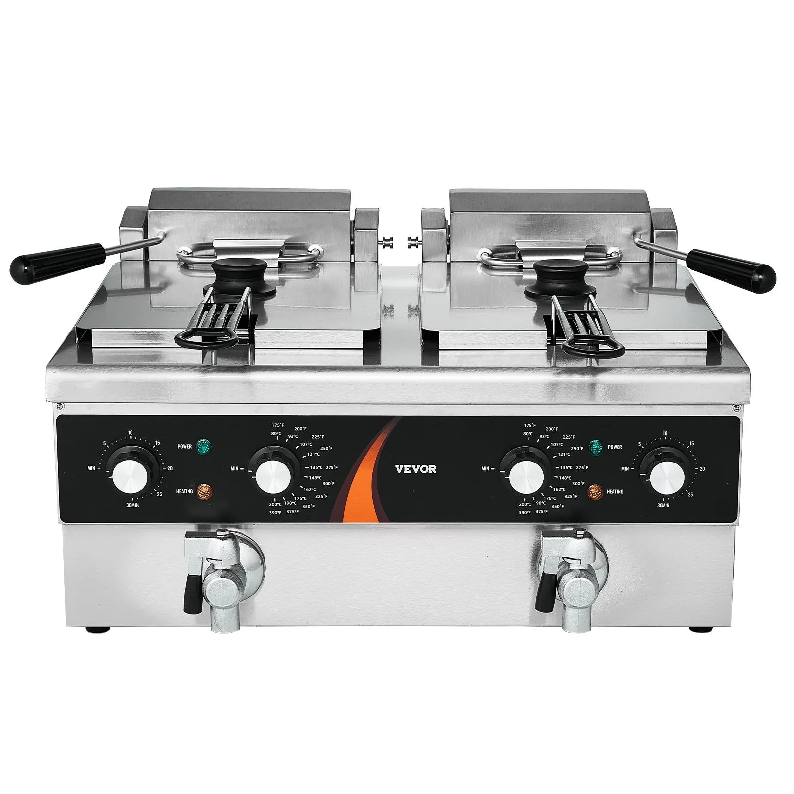VEVOR Commercial Electric Deep Fryer Countertop Fryer 3500W Dual Tank 2x9Qt/8.5L