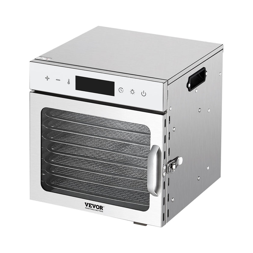 VEVOR 8 Trays Food Dehydrator Machine Stainless Steel 400W Jerky Fruit Drying