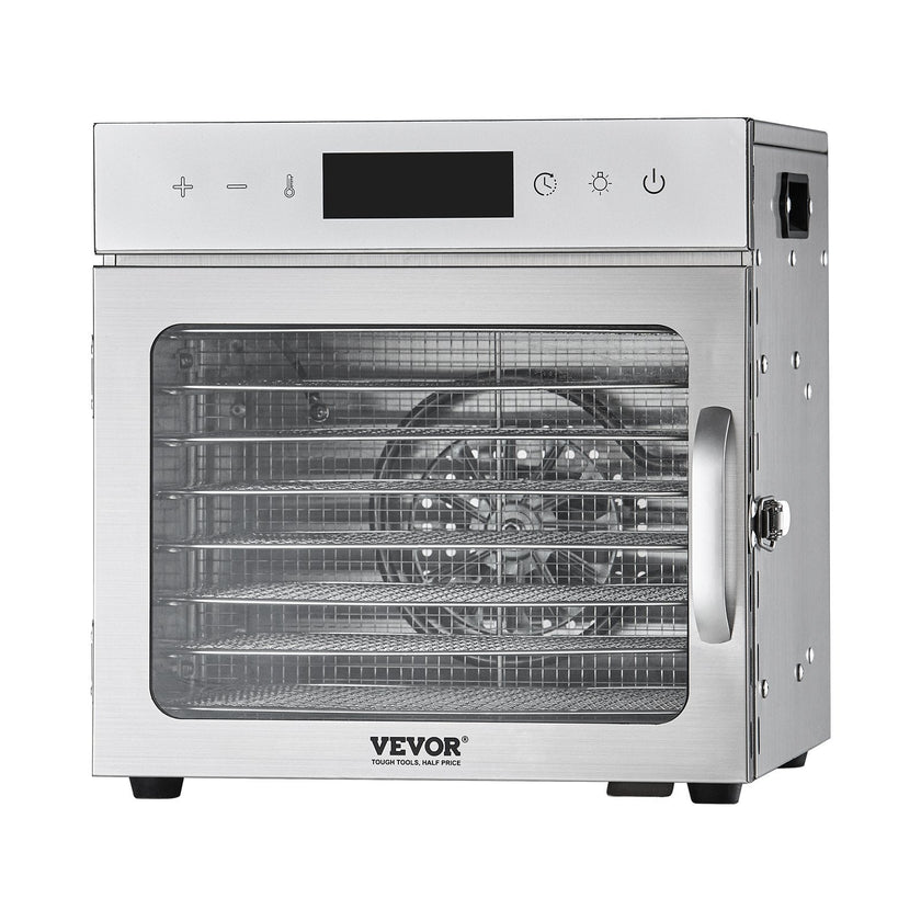 VEVOR 8 Trays Food Dehydrator Machine Stainless Steel 400W Jerky Fruit Drying