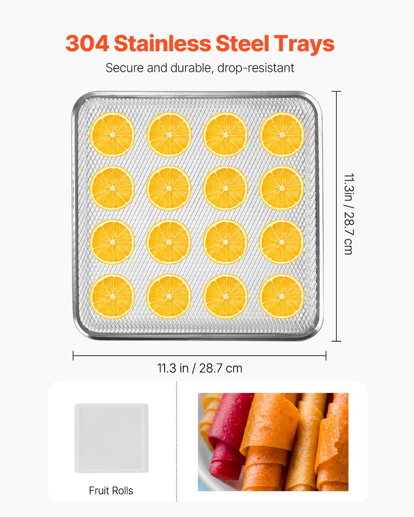 12 Trays Food Dehydrator Machine Stainless Steel 850W Jerky Meat Fruit Drying