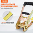 VEVOR Ratchet Tie Down Straps (4PK), 5000 lb Break Strength, Double J Hook Includes 4 Premium 2