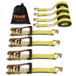 VEVOR Ratchet Tie Down Straps (4PK), 10000 lb Break Strength, Double J Hook Includes 4 Premium 2