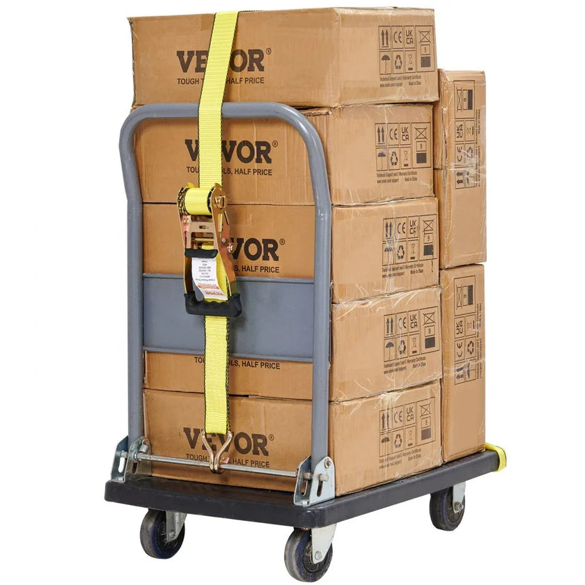 VEVOR Ratchet Tie Down Straps (4PK), 10000 lb Break Strength, Double J Hook Includes 4 Premium 2