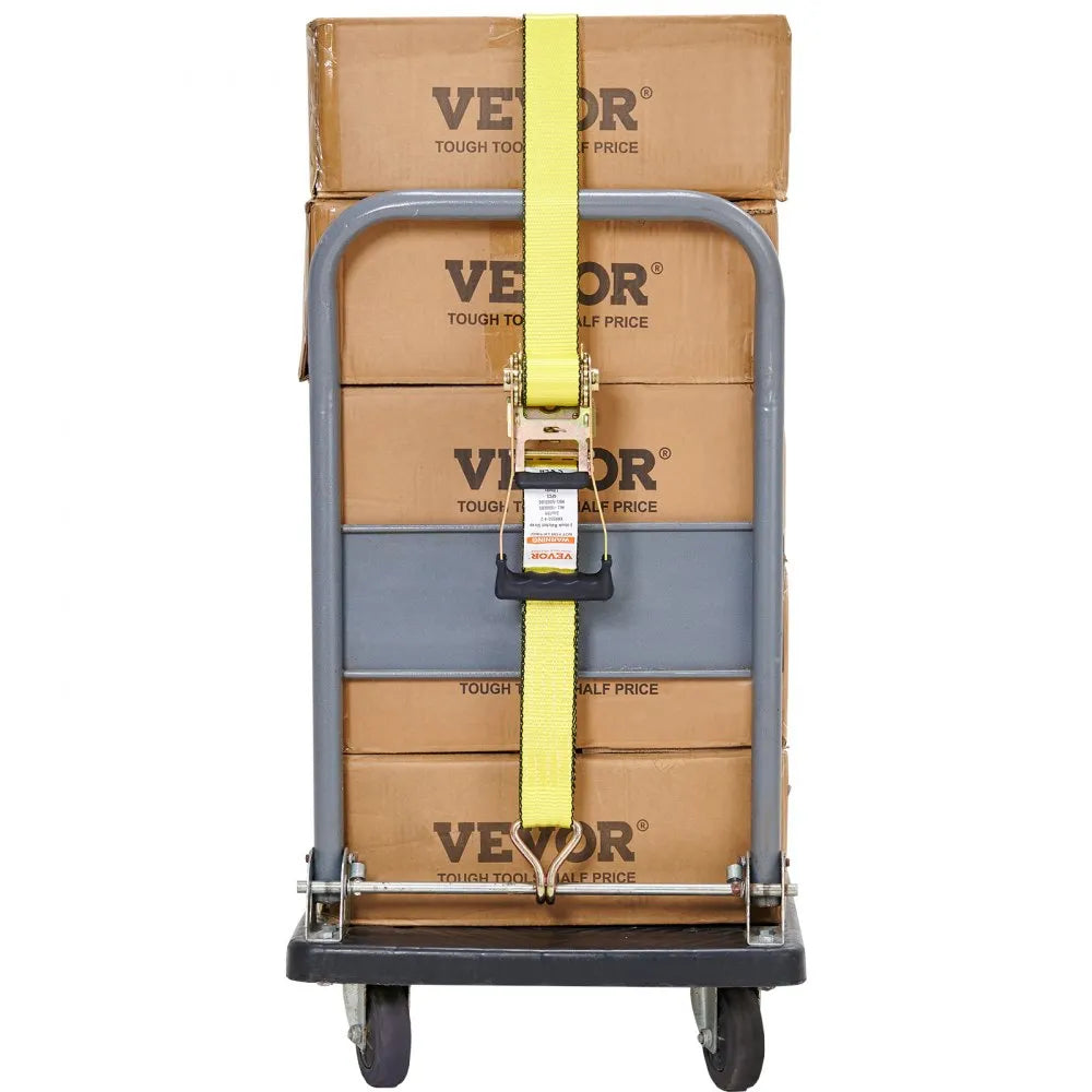 VEVOR Ratchet Tie Down Straps (4PK), 10000 lb Break Strength, Double J Hook Includes 4 Premium 2