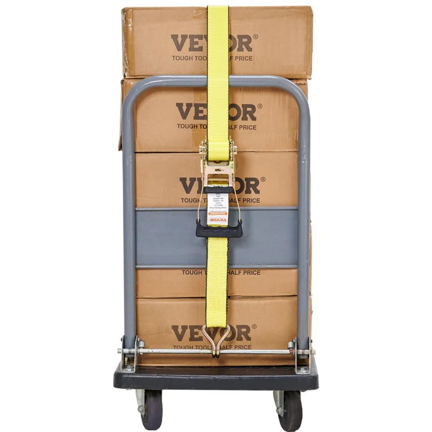 VEVOR Ratchet Tie Down Straps (4PK), 10000 lb Break Strength, Double J Hook Includes 4 Premium 2