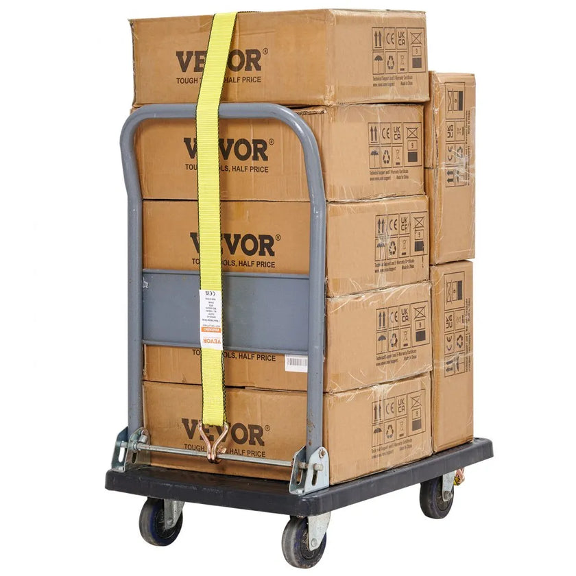 VEVOR Ratchet Tie Down Straps (4PK), 10000 lb Break Strength, Double J Hook Includes 4 Premium 2