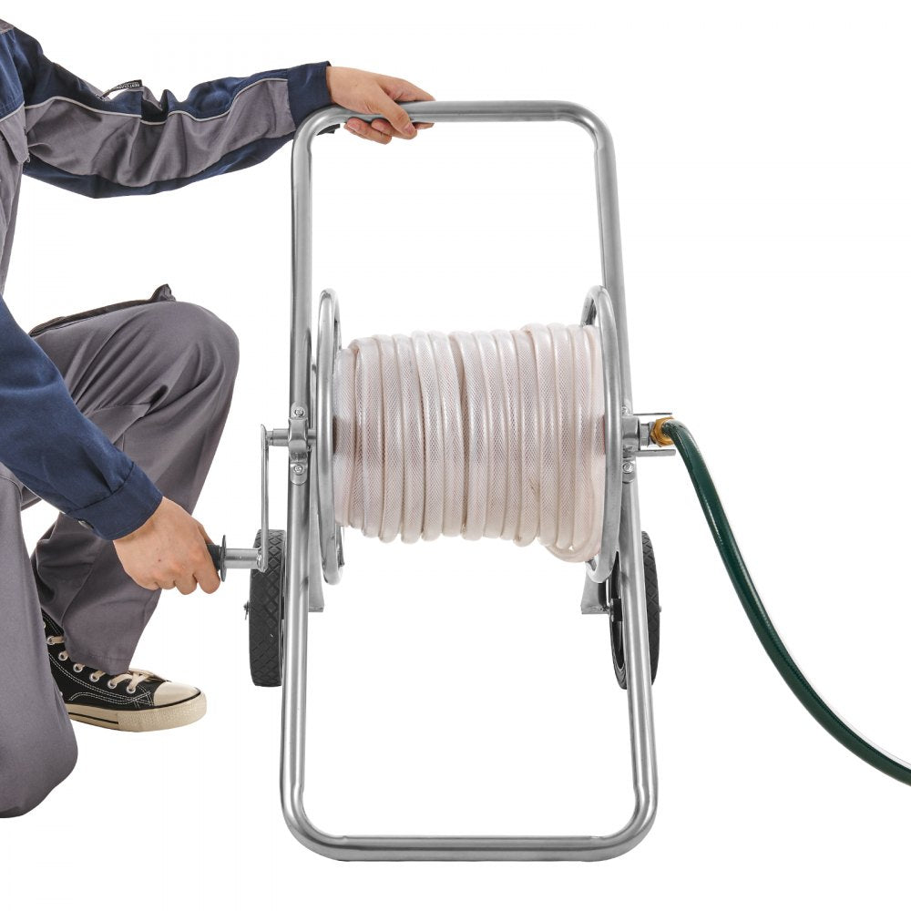 VEVOR 175 ft of 5/8’’ Hose Reel Cart, (Hose Not Included), Garden Water Hose Carts Mobile Tools with Wheels, Heavy Duty Powder-coated Steel Outdoor Planting for Garden, Yard, Lawn
