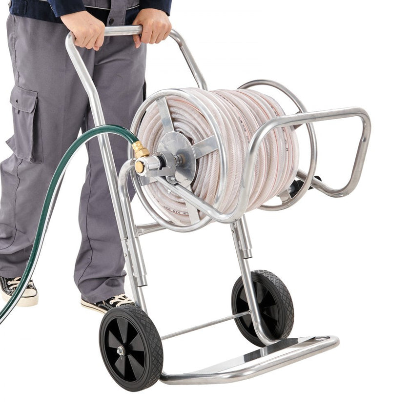 VEVOR Hose Reel Cart, Hold Up to 200 ft of 5/8’’ Hose (Hose Not Included), Garden Water Hose Carts Mobile Tools with Wheels, Heavy Duty Powder-coated Steel Outdoor Planting for Garden, Yard, Lawn